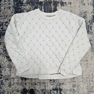 Madewell Quilted Swing Sweatshirt Women's XXS Ivory Crewneck Pullover VGUC